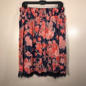 INC women’s short navy & orange floral skirt,  3X